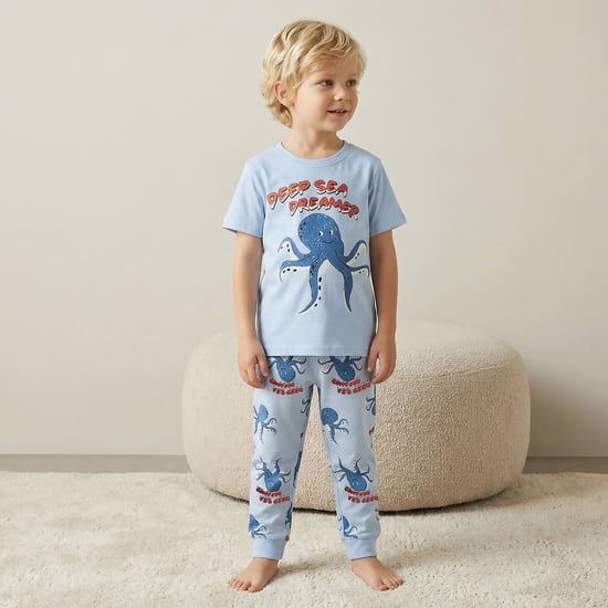 Juniors Octopus Print Pyjama Set