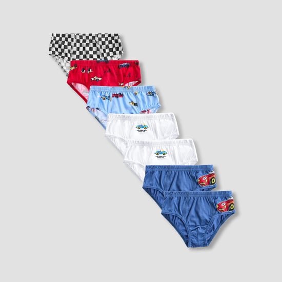 Juniors Car Print Briefs - Set of 7