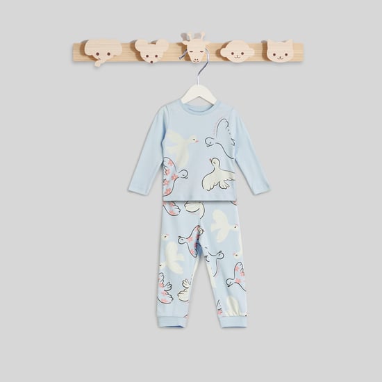 Juniors Printed T-shirt and Pyjamas Set