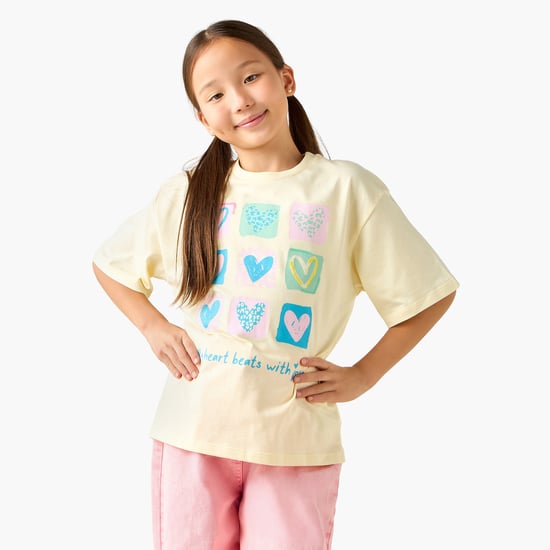 Juniors Heart Print T-shirt