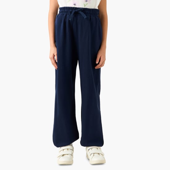 Juniors Solid Track Pants with Pockets