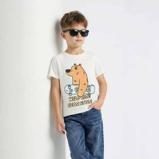 Juniors Bear Print T-shirt