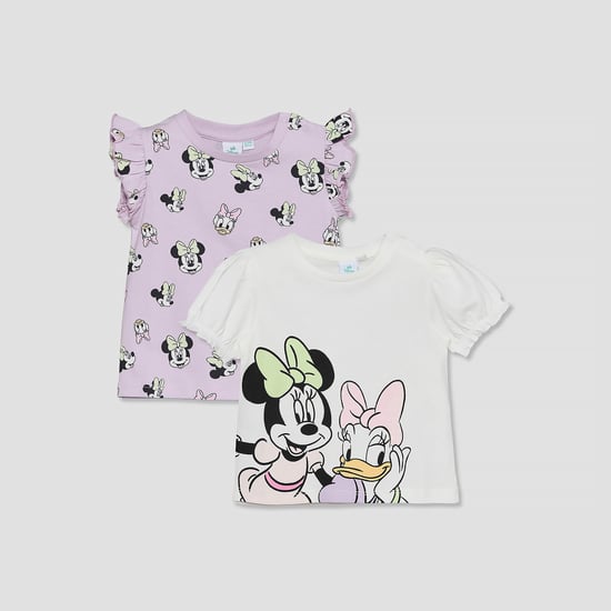 Juniors Minnie Mouse and Daisy Duck Print T-shirts - Pack of 2