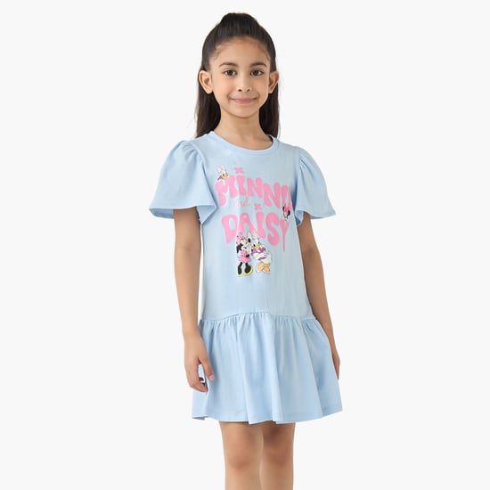 Minnie and Daisy Print Drop Waist Dress