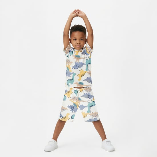 Juniors Dinosaur Print T-shirt and Shorts Set