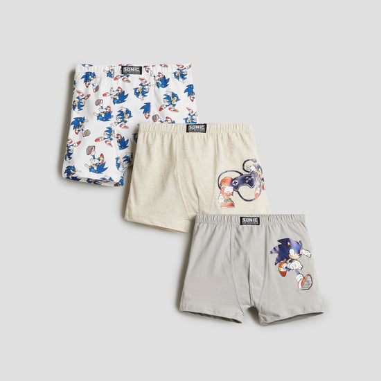 Juniors Sonic The Hedgehog Print Boxers - Pack of 3