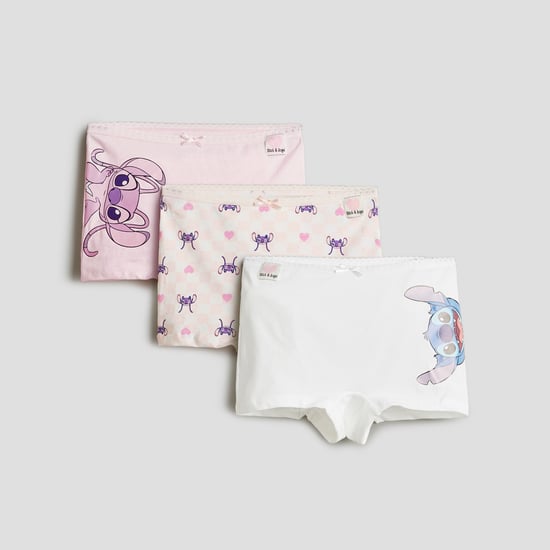 Juniors Stitch Print Boy Shorts - Pack of 3