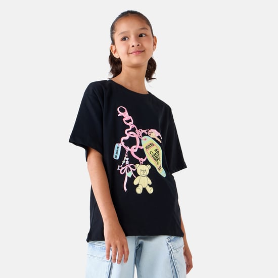 Juniors Graphic Print Short Sleeves T-shirt