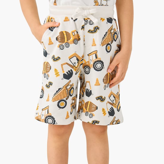 Juniors Vehicle Print Shorts with Pockets