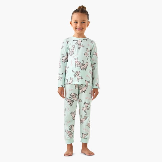 Juniors Printed T-shirt and Pyjama Set