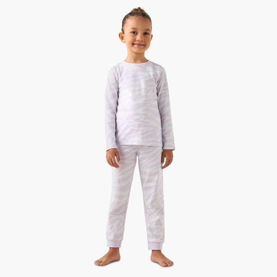 Juniors Printed T-shirt and Pyjama Set