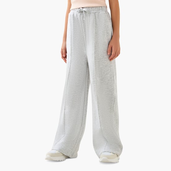 Juniors Solid Wide Leg Track Pants