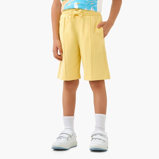 Juniors Solid Shorts with Drawstring Waistband
