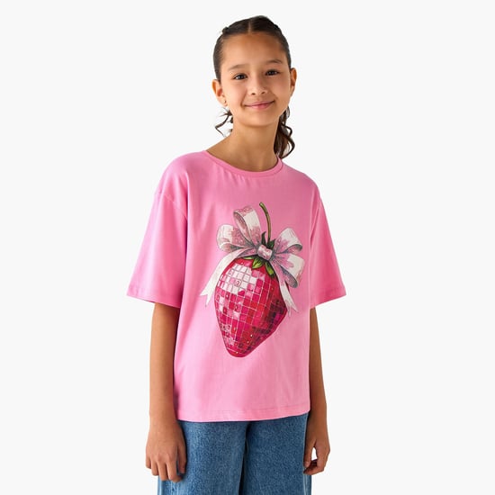 Juniors Strawberry Print T-shirt