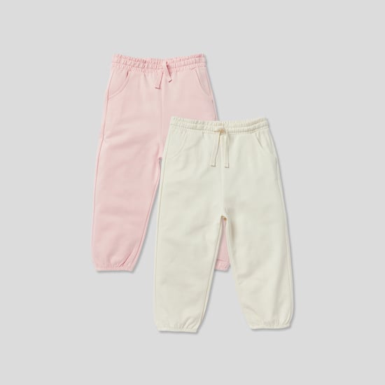 Juniors Solid Joggers with Drawstring Closure - Set of 2