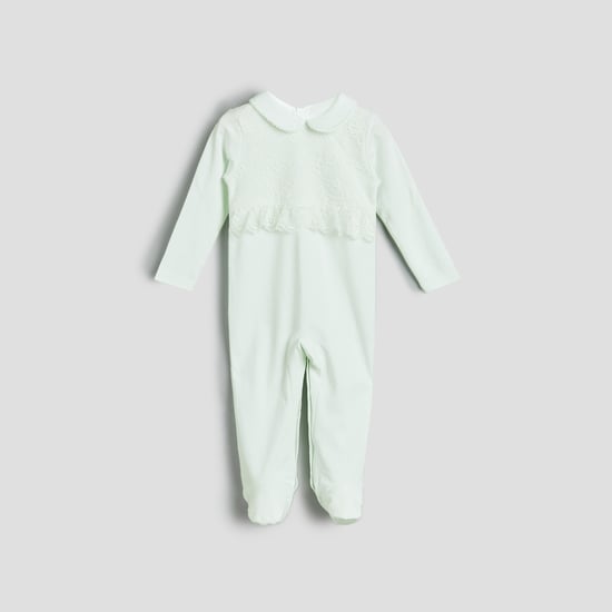 Giggles Lace Detail Sleepsuit with Snap Button