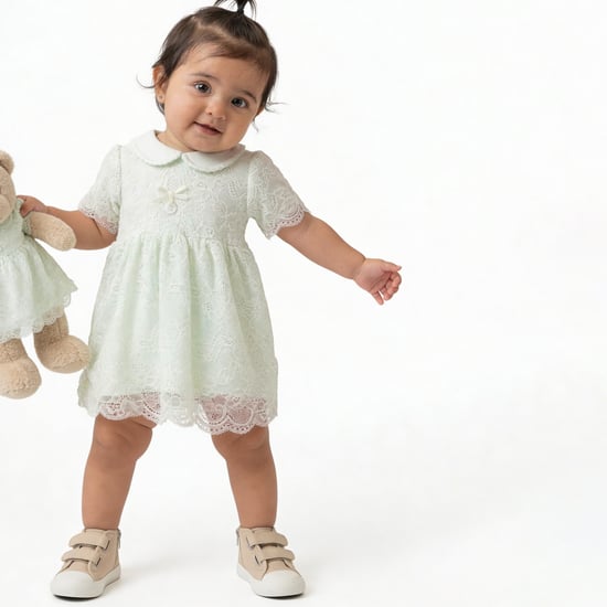 Giggles Lace-Detailed A-Line Dress