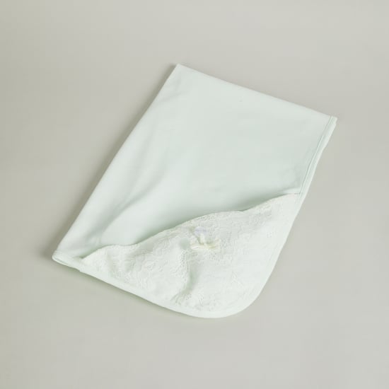 Giggles Lace Detail Receiving Blanket - 80x80cm