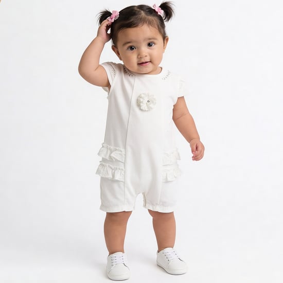 Giggles Applique Romper with Snap Buttons