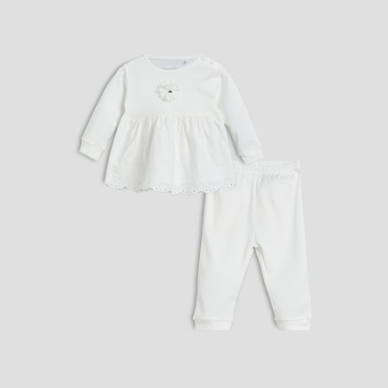 Giggles Schiffli Top & Joggers Set