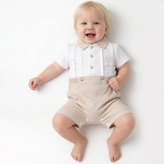 Giggles Striped Romper with Snap Button