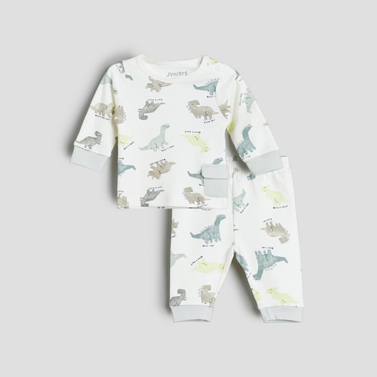 Juniors Dinosaur Print T-shirt and Pyjama Set