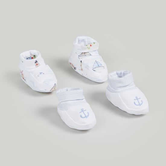 Juniors Printed Booties - Pack of 2