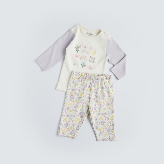 Juniors Applique T-shirt and Pyjama Set