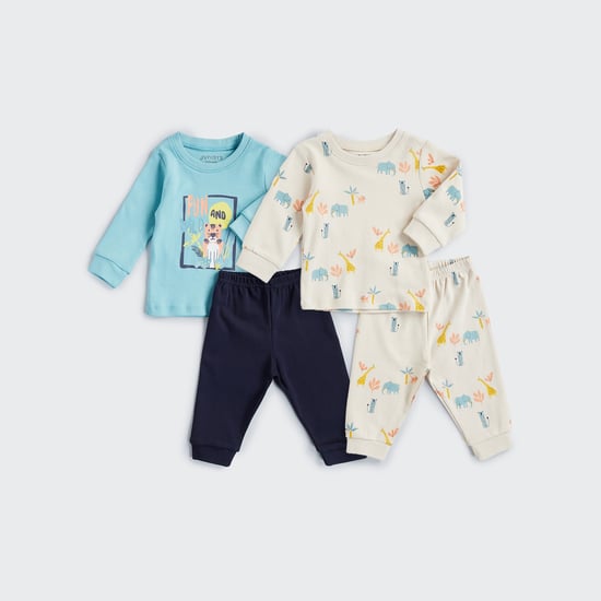 Juniors Safari Print T-shirt and Pyjama - Set of 2