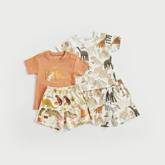 Juniors Dinosaur Print T-shirt and Shorts - Pack of 2