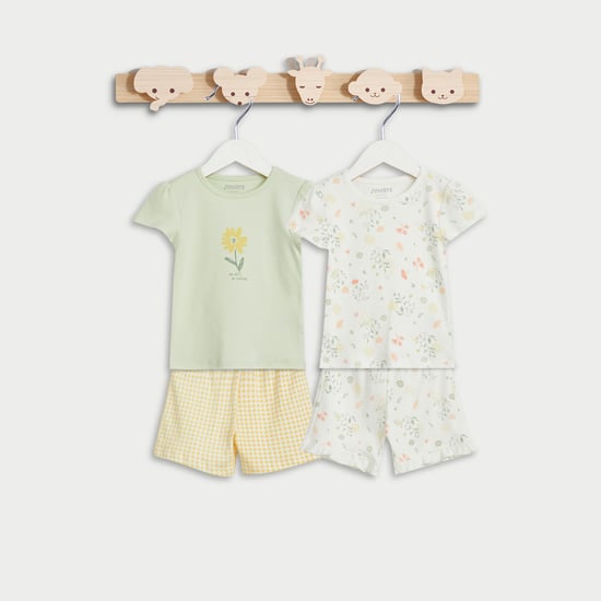 Juniors Floral Print T-shirt and Shorts - Set of 2