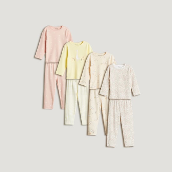 Juniors Printed T-shirt and Pyjamas Set - Pack of 4