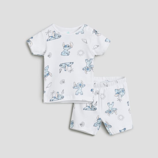 Juniors Stitch Print T-shirt and Shorts Set