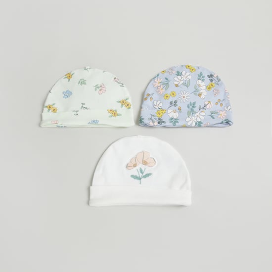 Juniors Floral Print Beanie - Set of 3