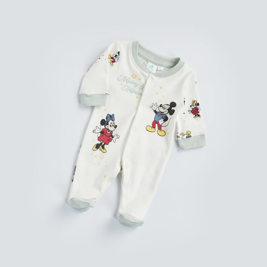 Mickey Mouse and Friends Print Sleepsuit with Button Closure