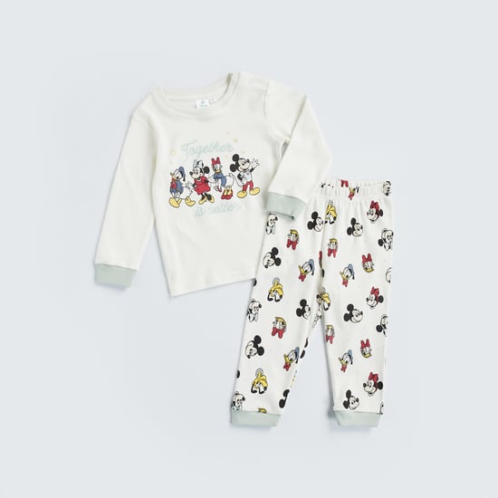 Mickey and Friends Print T-shirt and Pyjama Set