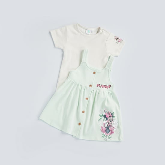 Minnie Mouse Print Pinafore and T-shirt Set
