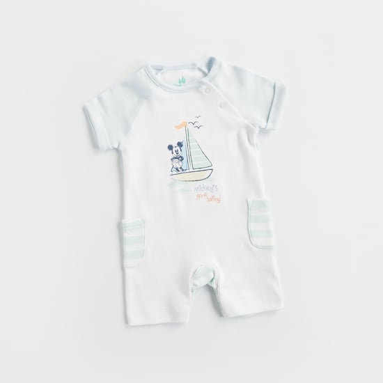 Juniors Mickey Mouse Print Romper
