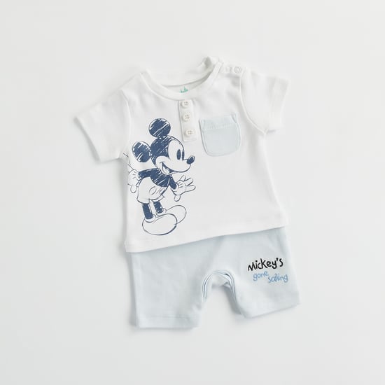 Juniors Mickey Mouse Print Romper
