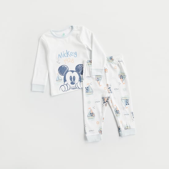 Juniors Mickey Mouse Print T-shirt and Pyjamas Set