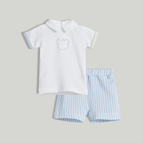 Juniors Embroidered T-shirt and Shorts Set