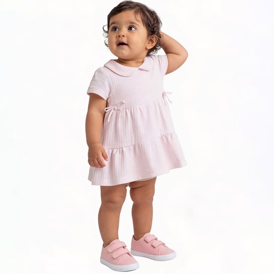 Juniors Striped Layered A-Line Dress