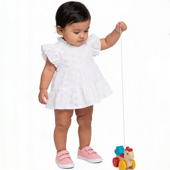 Juniors Schiffli A-Line Dress