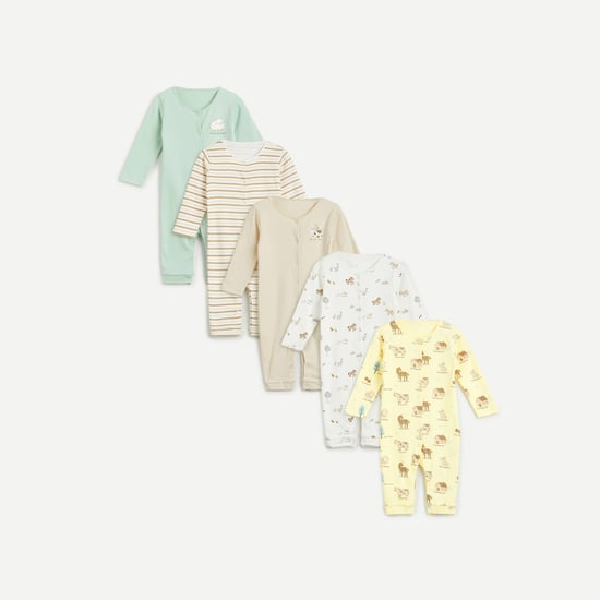 Juniors Animal Print Sleepsuit - Set of 5