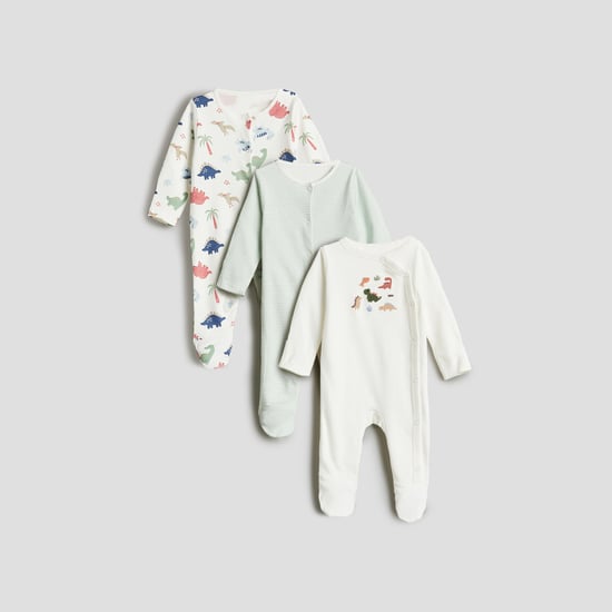 Juniors Assorted Sleepsuit with Snap Button - Pack of 3
