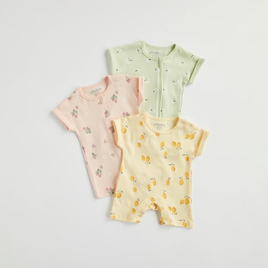 Juniors Floral Printed Romper - Set of 3