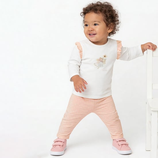 Juniors Printed Top and Pants Set