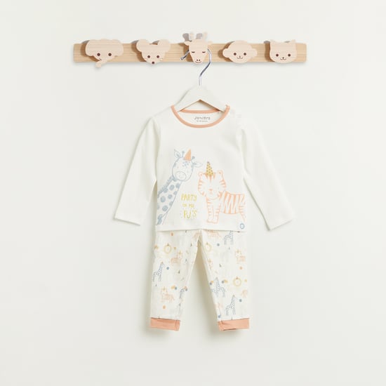 Juniors Animal Print T-shirt and Pyjama Set