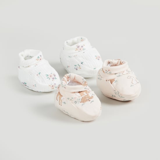 Juniors Printed Booties - Pack of 2
