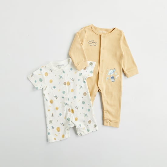 Juniors Space Print Sleepsuit and Romper Set of 2